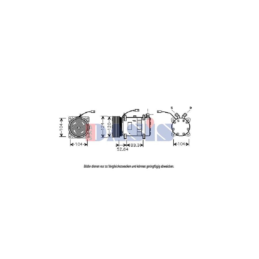 AKS Dasis 853330N Compressor, Air Conditioning for Alfa Romeo 164 (164)
