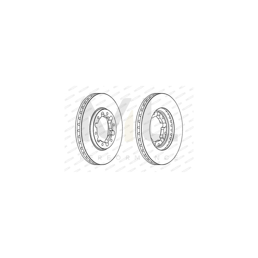 FERODO PREMIER DDF1552C-1 Brake Disc for NISSAN PATROL Vented, Coated, without bolts/screws | ML Performance Car Parts