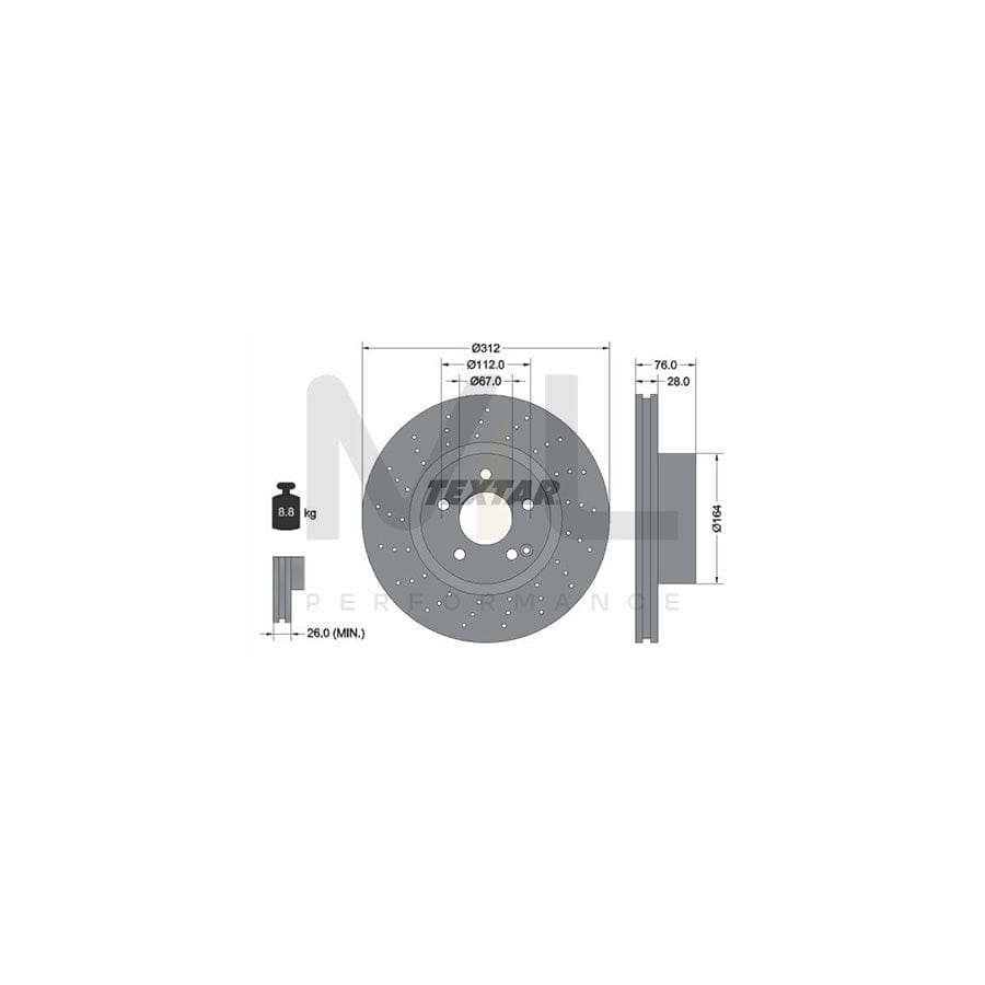 TEXTAR 92099300 Brake Disc suitable for MERCEDES-BENZ S-Class Internally Vented, Perforated, without wheel hub, without wheel studs | ML Performance Car Parts