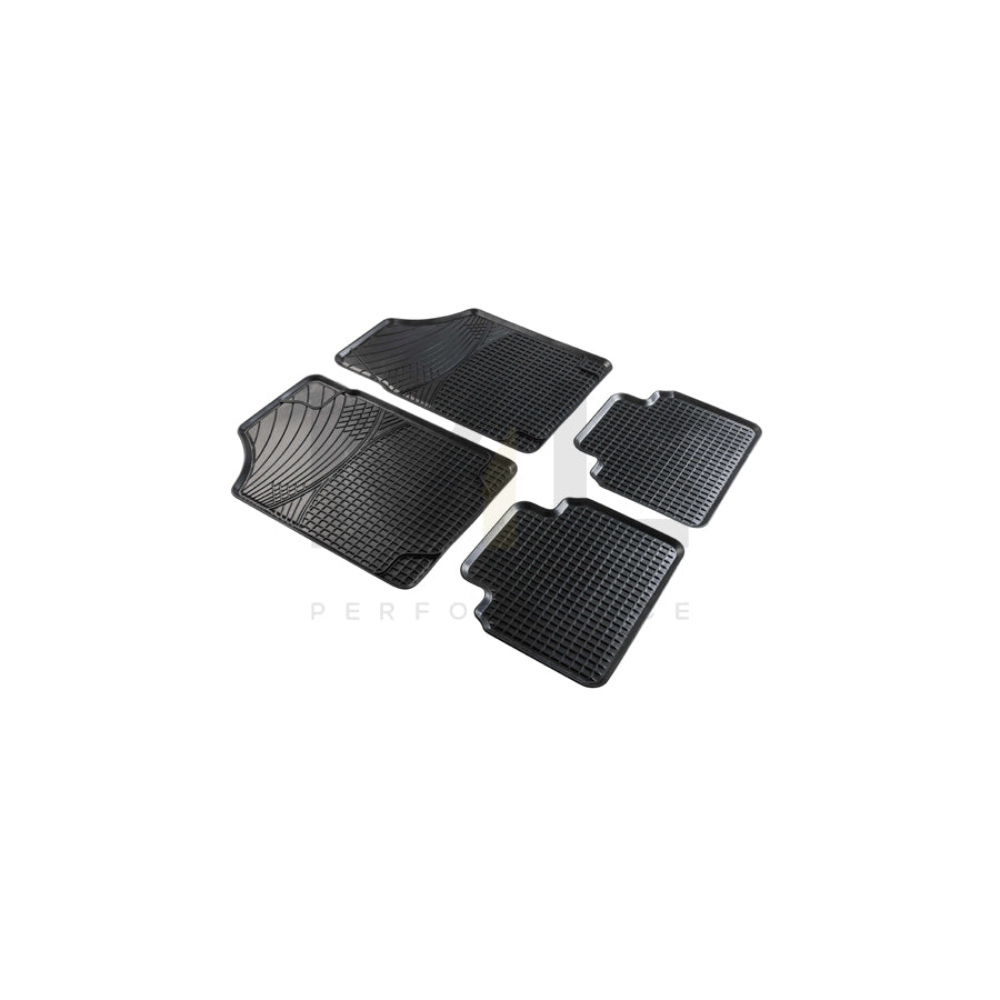 WALSER Tailored, Perfect Fit 28011 Floor mat set Elastomer, Front and Rear, Quantity: 4, Black
