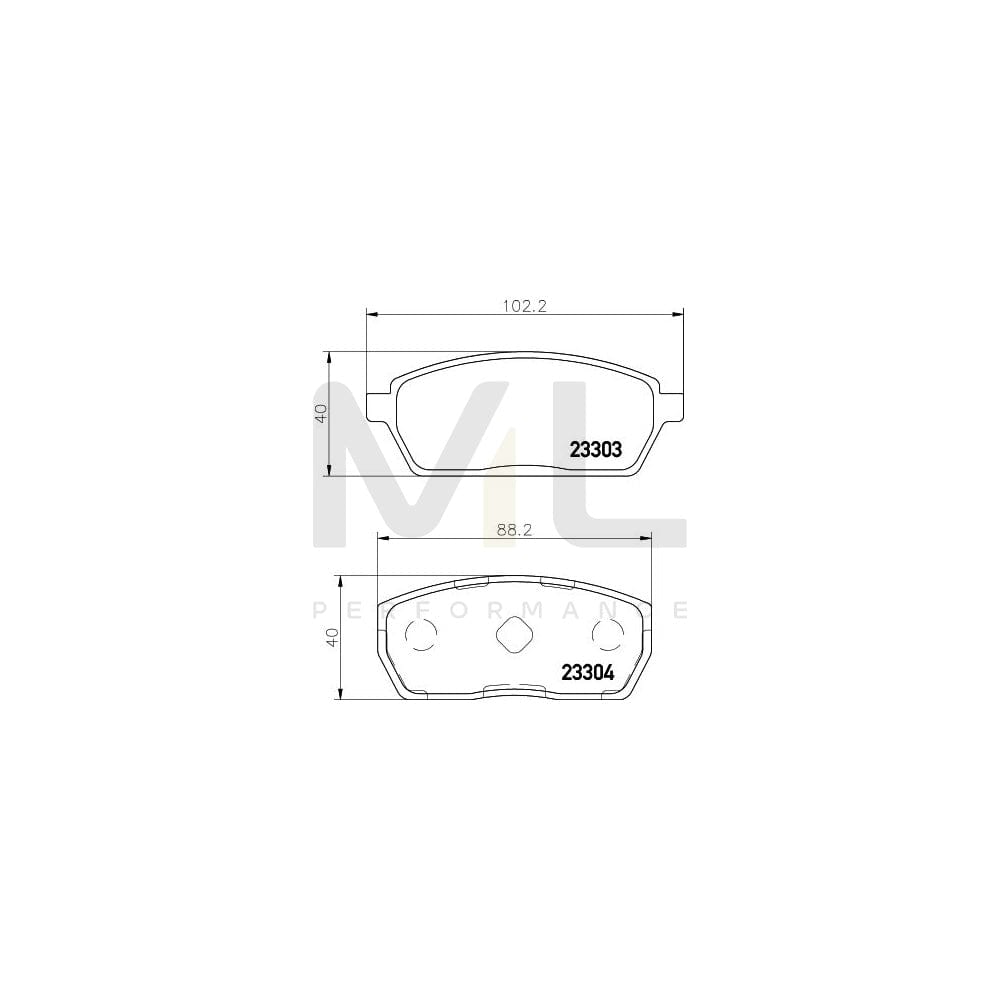 Hella 8DB 355 011-611 Brake Pad Set Not Prepared For Wear Indicator