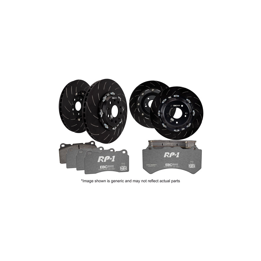 EBC P2DK047RP1 Audi Lamborghini Full Vehicle Kit RP1 Full Race Pads & 2-Piece Fully-Floating Discs - Brembo Caliper (Inc. R8 & Gallardo) 1 | ML Performance US Car Parts