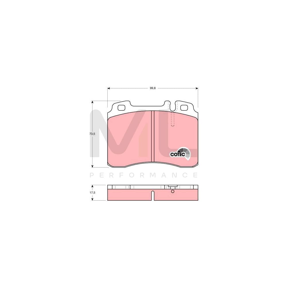 TRW Cotec Gdb962 Brake Pad Set Prepared For Wear Indicator | ML Performance Car Parts