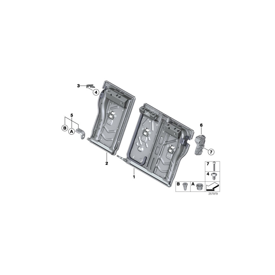 Genuine BMW 52207243613 F36 F20 F21 Frame, Backrest Right (Inc. 330dX, 420dX & 118i) | ML Performance US Car Parts