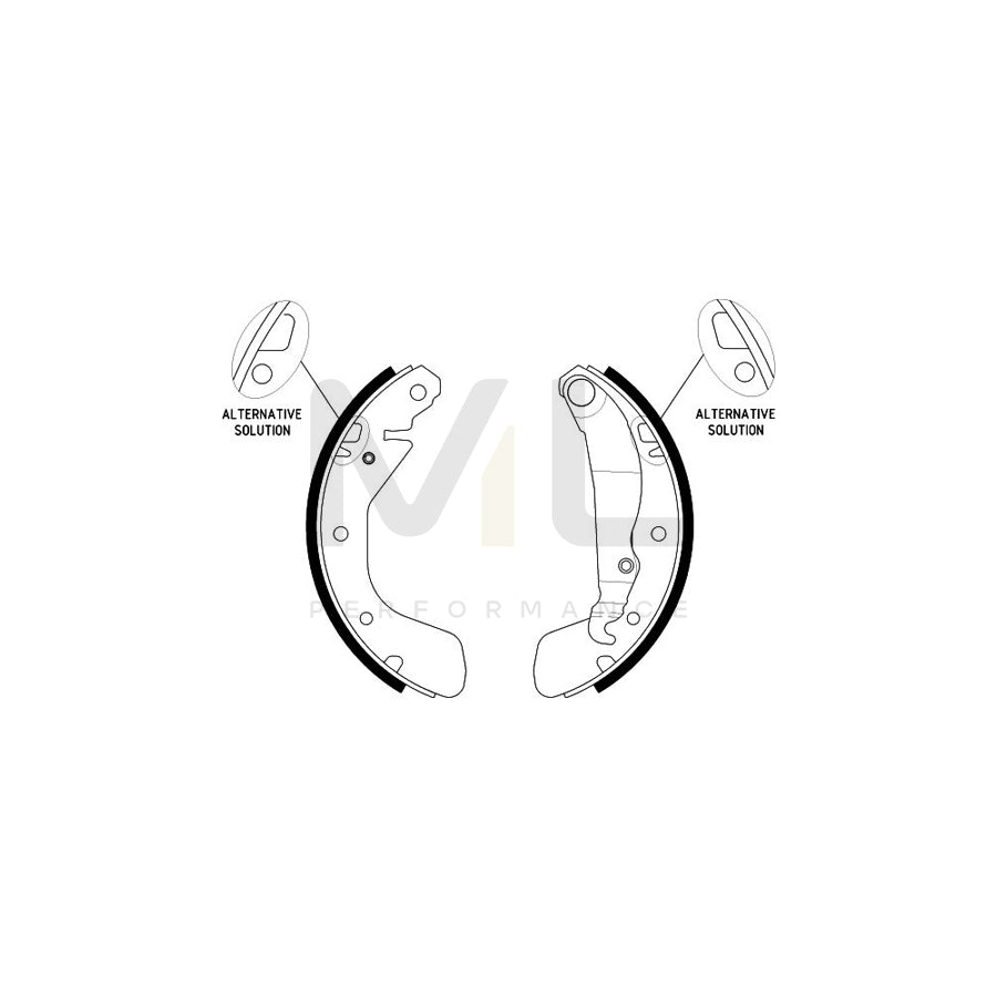 HELLA 8DB 355 002-471 Brake Shoe Set with handbrake lever