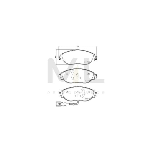 Hella 8DB 355 015-921 Brake Pad Set With Integrated Wear Warning Contact