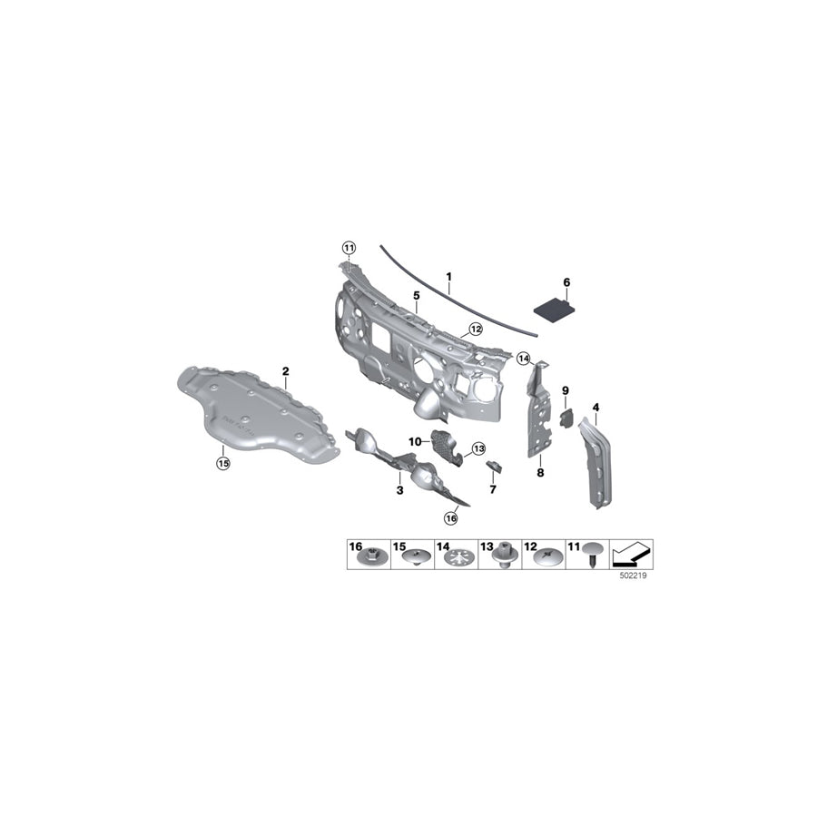 Genuine BMW Mini 51487298868 F40 Sound Insulat., Bottom Sect. Of Bulkhead (Inc. Cooper, 218d & X2 M35iX) | ML Performance US Car Parts