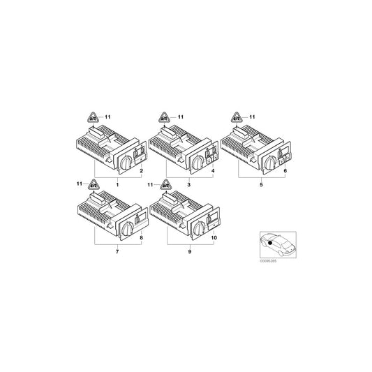 Genuine BMW 61319133023 E46 Switch Unit, Light (Inc. 330Ci, 325Ci & 320i) | ML Performance US Car Parts