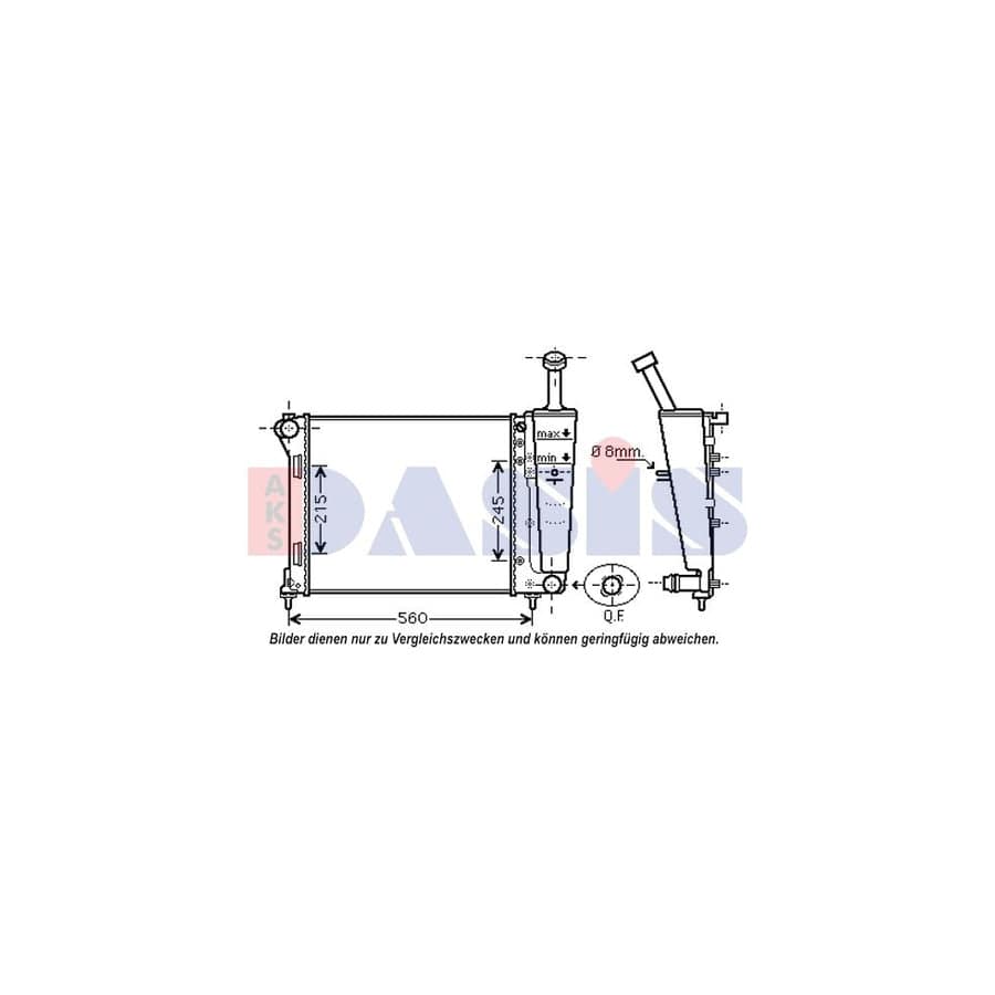 AKS Dasis 080111N Engine Radiator for Fiat Panda III Hatchback (312, 319)