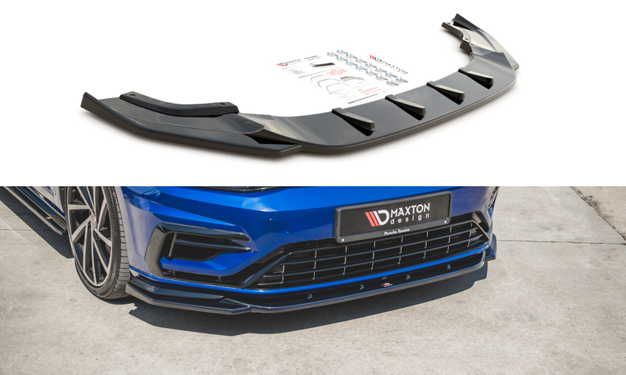 Maxton Design VW-GO-7F-R-FD9T Front Splitter V.9 Volkswagen Golf R / R-Line MK7.5 | ML Performance US Car Parts