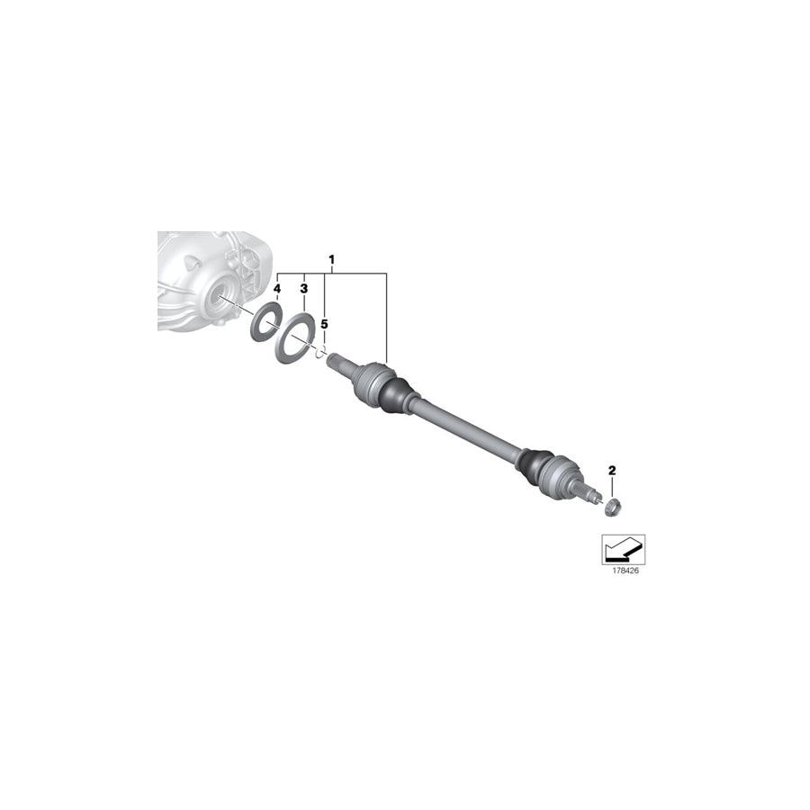 Genuine BMW 33207566078 F01 RR4 Output Shaft Right D=35MM (Inc. Hybrid 7, Ghost & Hybrid 7L) | ML Performance US