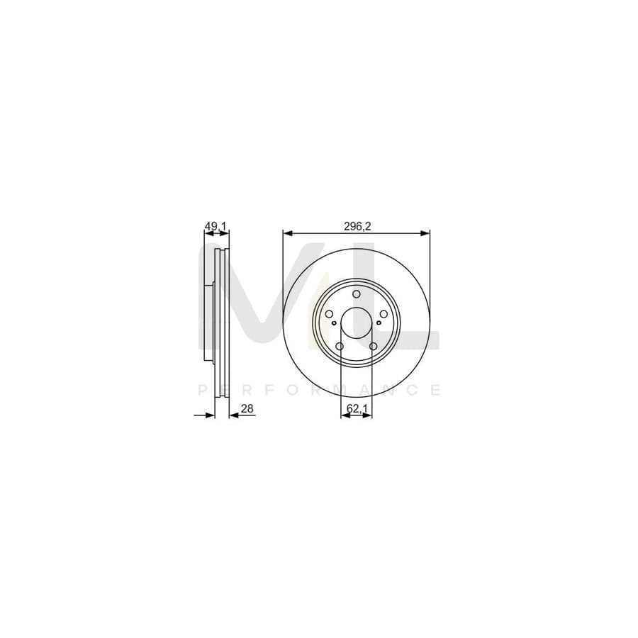BOSCH 0 986 479 R28 Brake Disc for LEXUS RX I (XU10) Vented, Oiled | ML Performance Car Parts
