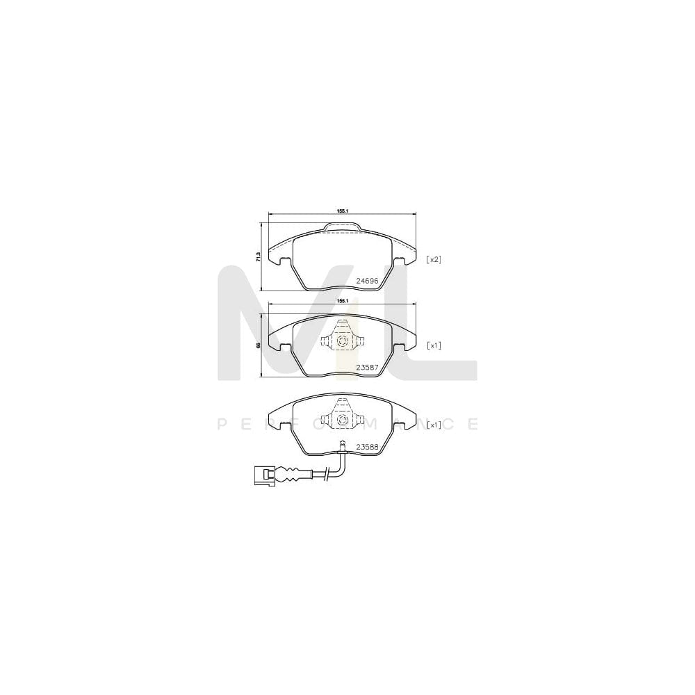 Hella 8DB 355 023-161 Brake Pad Set With Integrated Wear Warning Contact