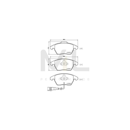 Hella 8DB 355 023-161 Brake Pad Set With Integrated Wear Warning Contact