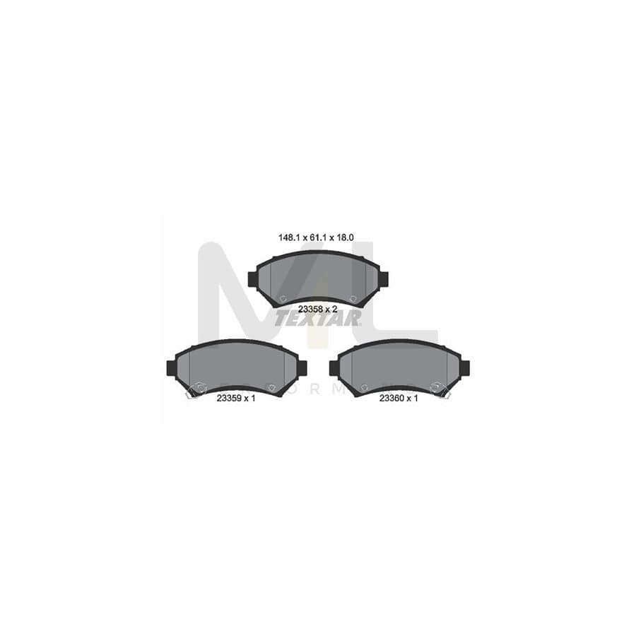 TEXTAR 2335801 Brake pad set with acoustic wear warning | ML Performance Car Parts