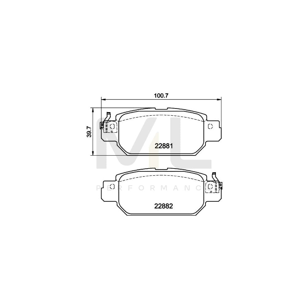 Hella 8DB 355 040-651 Brake Pad Set With Acoustic Wear Warning