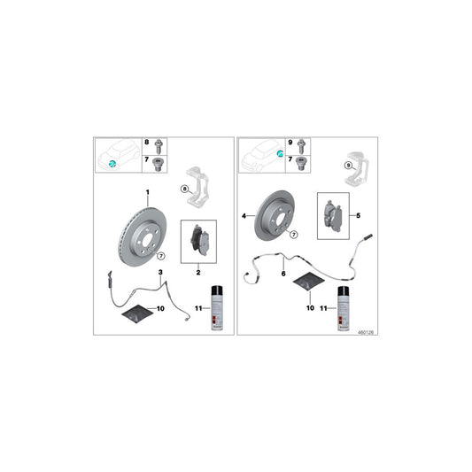 Genuine BMW Mini 34106863293 F56 F55 Repair Kit, Brake Pads Asbestos-Free (Inc. Cooper, Cooper S & Cooper ALL4) | ML Performance US Car Parts