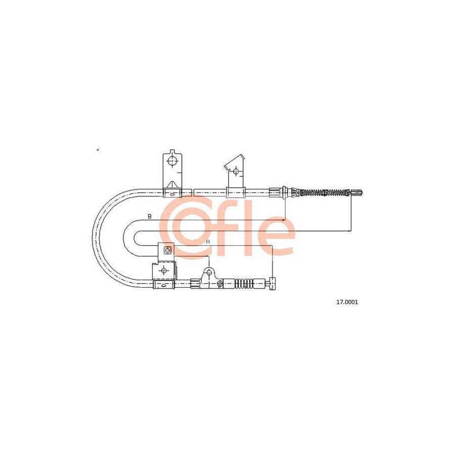 Cofle 17.0001 Hand Brake Cable for Nissan Micra II Hatchback (K11)