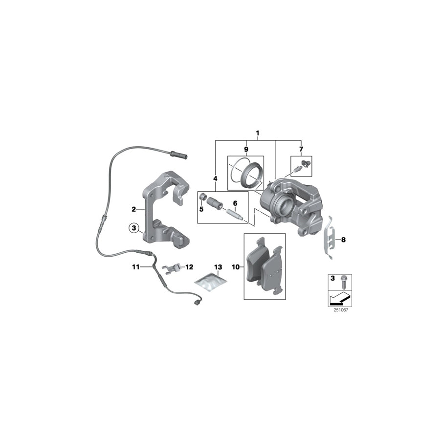 Genuine BMW 34106856387 F25 F26 Calliper Carrier (Inc. X3) | ML Performance US Car Parts