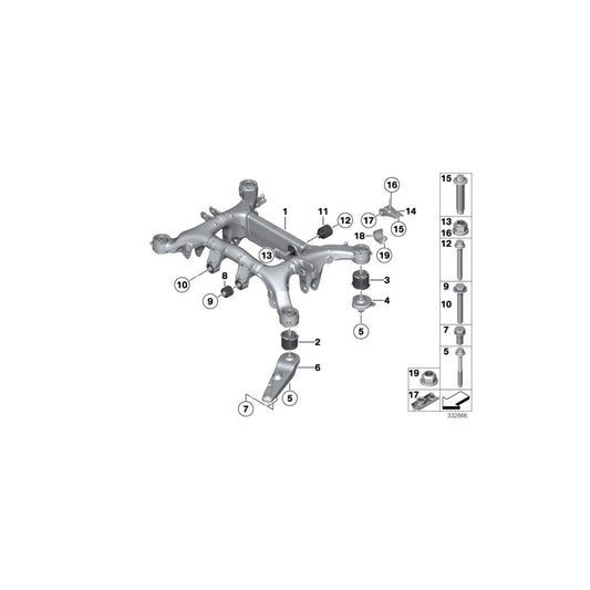 Genuine BMW 33316799103 F13 F10 F11 Rear Axle Carrier (Inc. 535iX, 535dX & 550iX) | ML Performance US