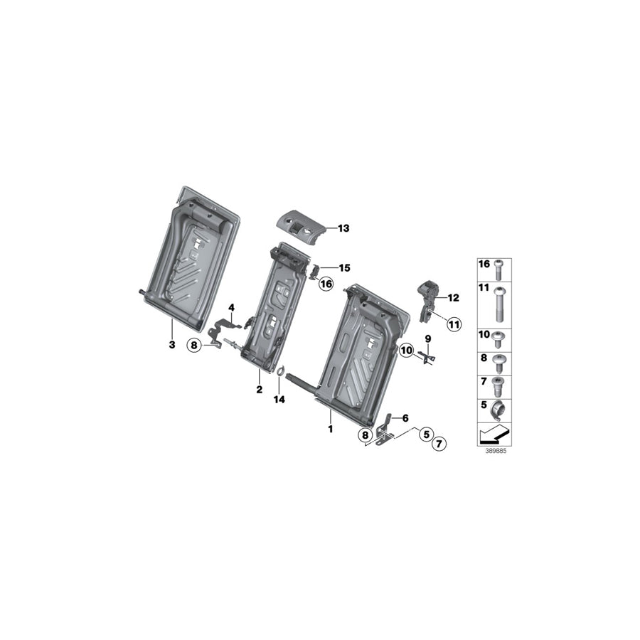 Genuine BMW 52207235434 F25 F26 Frame, Backrest Left (Inc. X3) | ML Performance US Car Parts