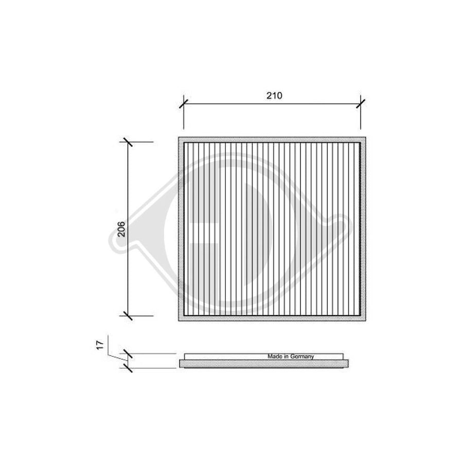 DIEDERICHS DCI0101 Pollen Filter