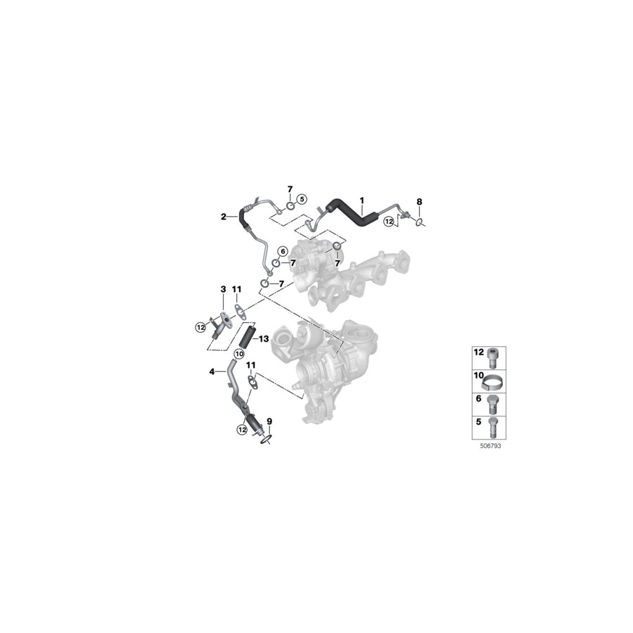 Genuine BMW 11428580013 G05 Oil Line, Supply, Low Compression (Inc. X5 25dX) | ML Performance US Car Parts