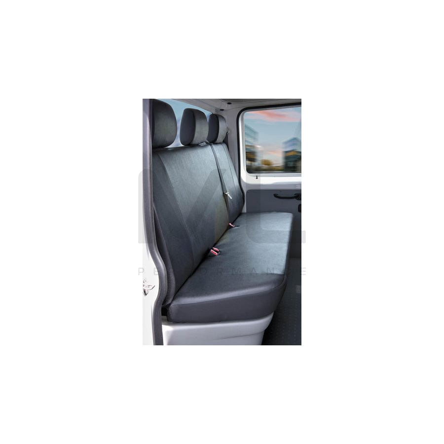 WALSER 11522 Car seat cover for VW TRANSPORTER Black, Leatherette, Polyester, Rear