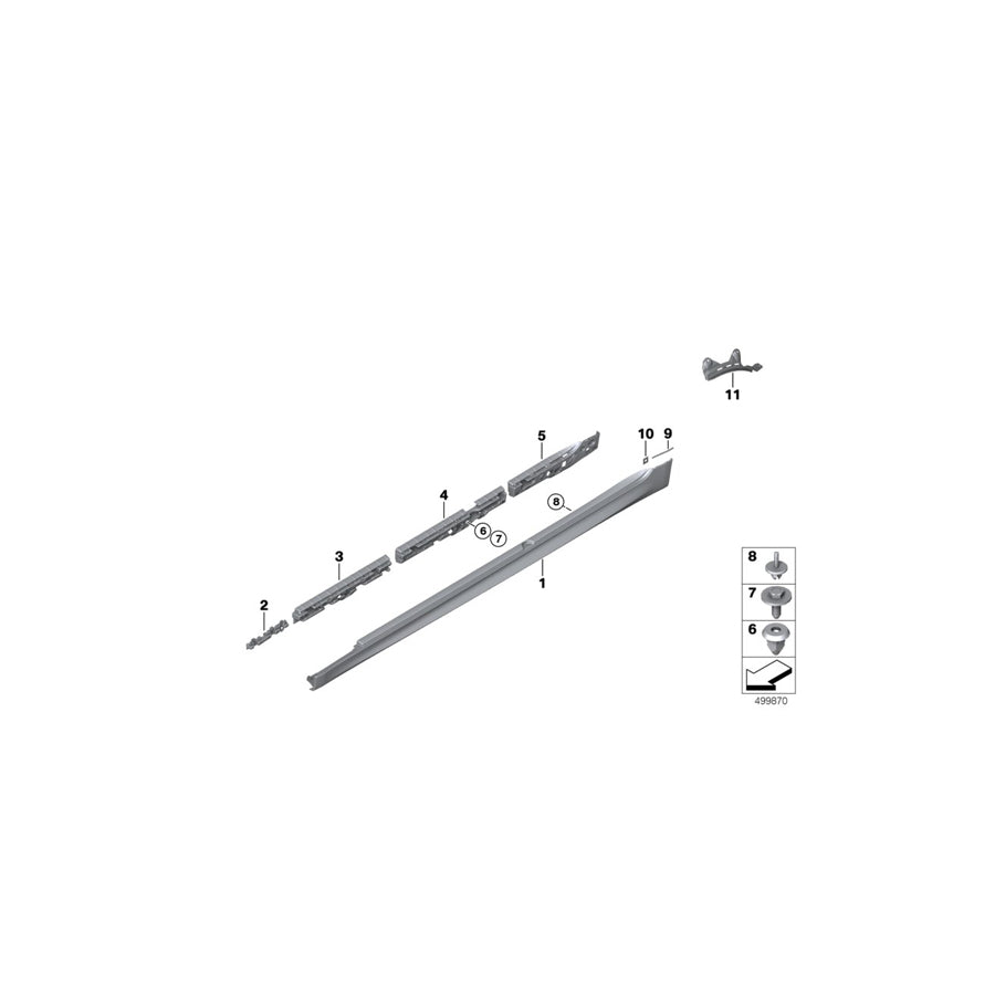 Genuine BMW 51778073133 G31 F90 G30 Rocker Panel Trim, Primed, Left -M- (Inc. M5, M550iX & 520dX) | ML Performance US
