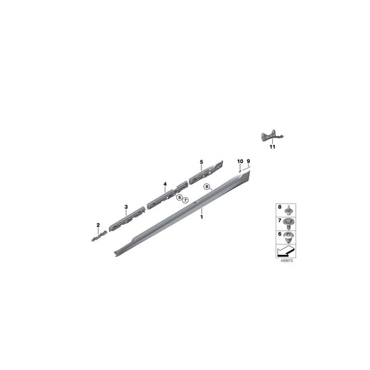 Genuine BMW 51778073133 G31 F90 G30 Rocker Panel Trim, Primed, Left -M- (Inc. M5, M550iX & 520dX) | ML Performance US