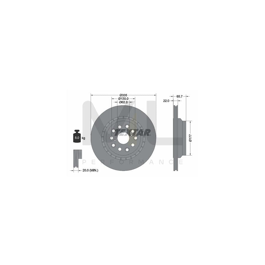 TEXTAR PRO 92224403 Brake Disc for LEXUS LS IV (XF40) Externally Vented, Coated, without wheel hub, without wheel studs | ML Performance Car Parts
