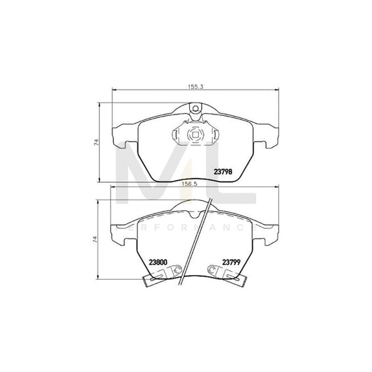 TEXTAR 2379801 Brake pad set with acoustic wear warning | ML Performance Car Parts