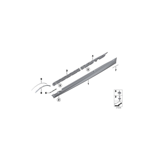 Genuine BMW 51778048686 F10 F11 Door Sill Cover, Primed Right M (Inc. 528iX, 520d & 530i) | ML Performance US
