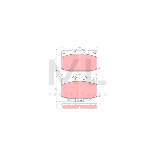 TRW Gdb377 Brake Pad Set For Mazda Rx-7 With Acoustic Wear Warning | ML Performance Car Parts