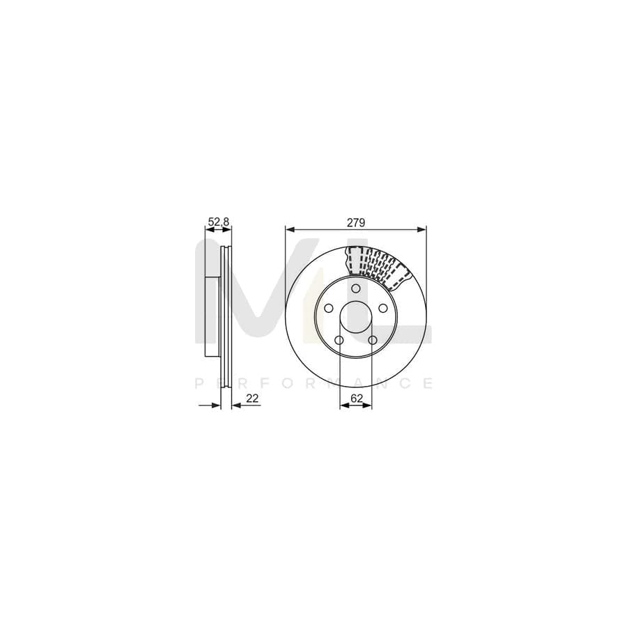 BOSCH 0 986 479 618 Brake Disc for TOYOTA Previa / Estima I (XR10, XR20) Vented, Oiled | ML Performance Car Parts