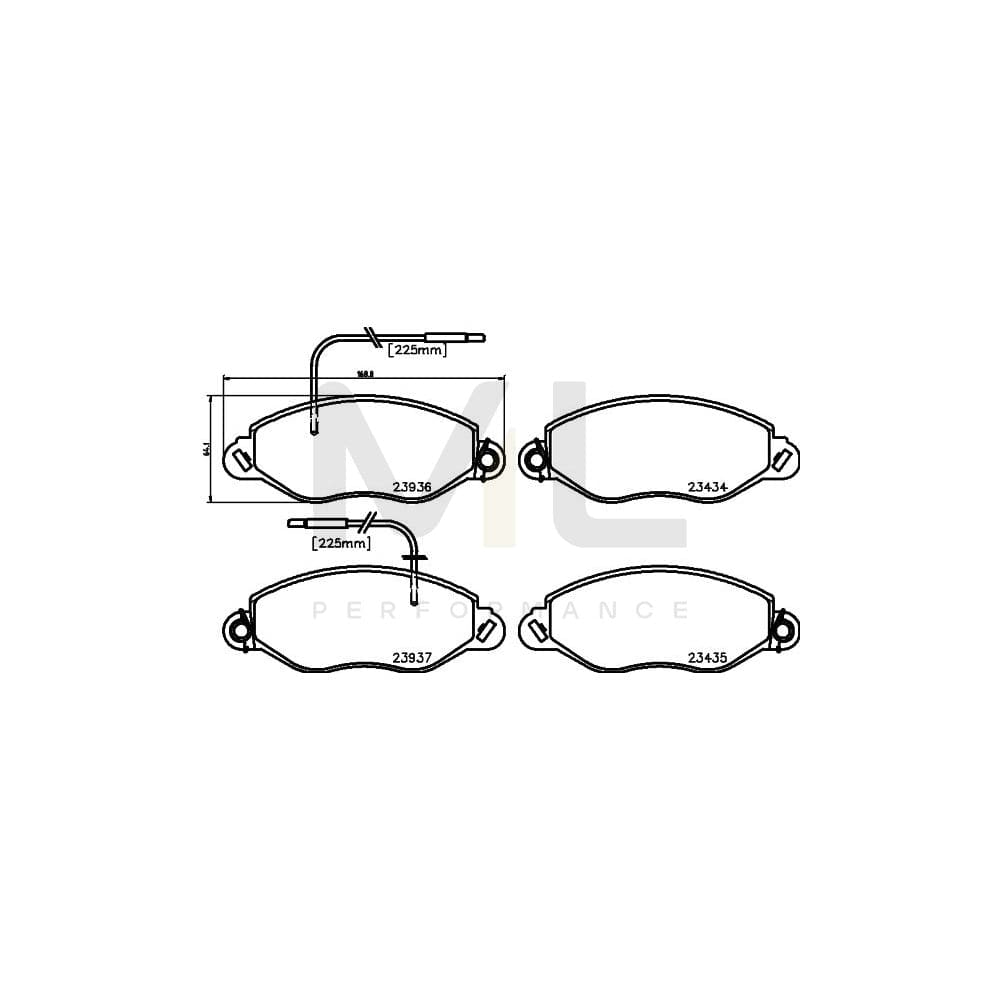 Hella 8DB 355 021-841 Brake Pad Set For Nissan Cabstar E Platform / Chassis (Tl_, Vl_) With Integrated Wear Warning Contact, With Brake Caliper Screws