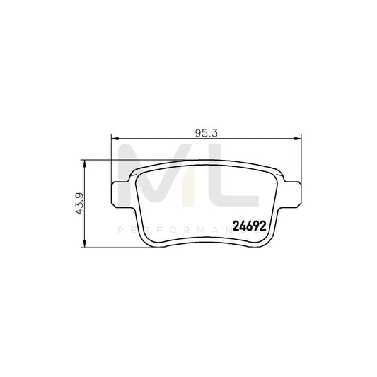 Hella 8DB 355 020-641 Brake Pad Set Not Prepared For Wear Indicator, With Brake Caliper Screws