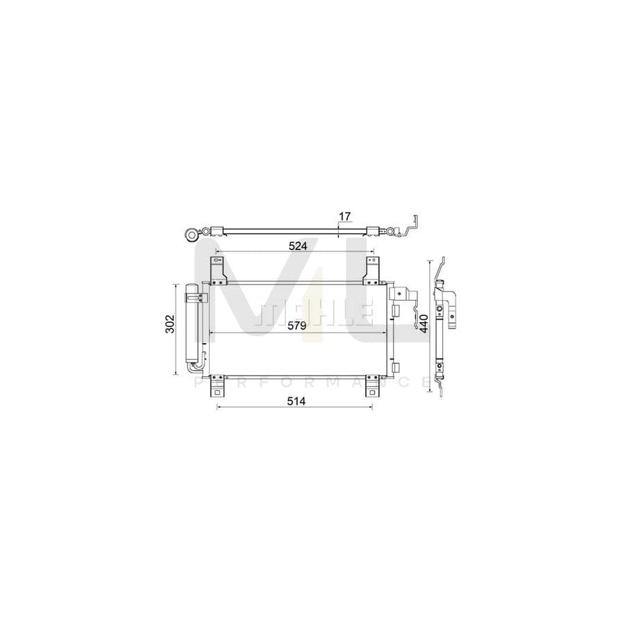 MAHLE ORIGINAL AC 794 000S Air conditioning condenser for MAZDA 6 with dryer | ML Performance Car Parts