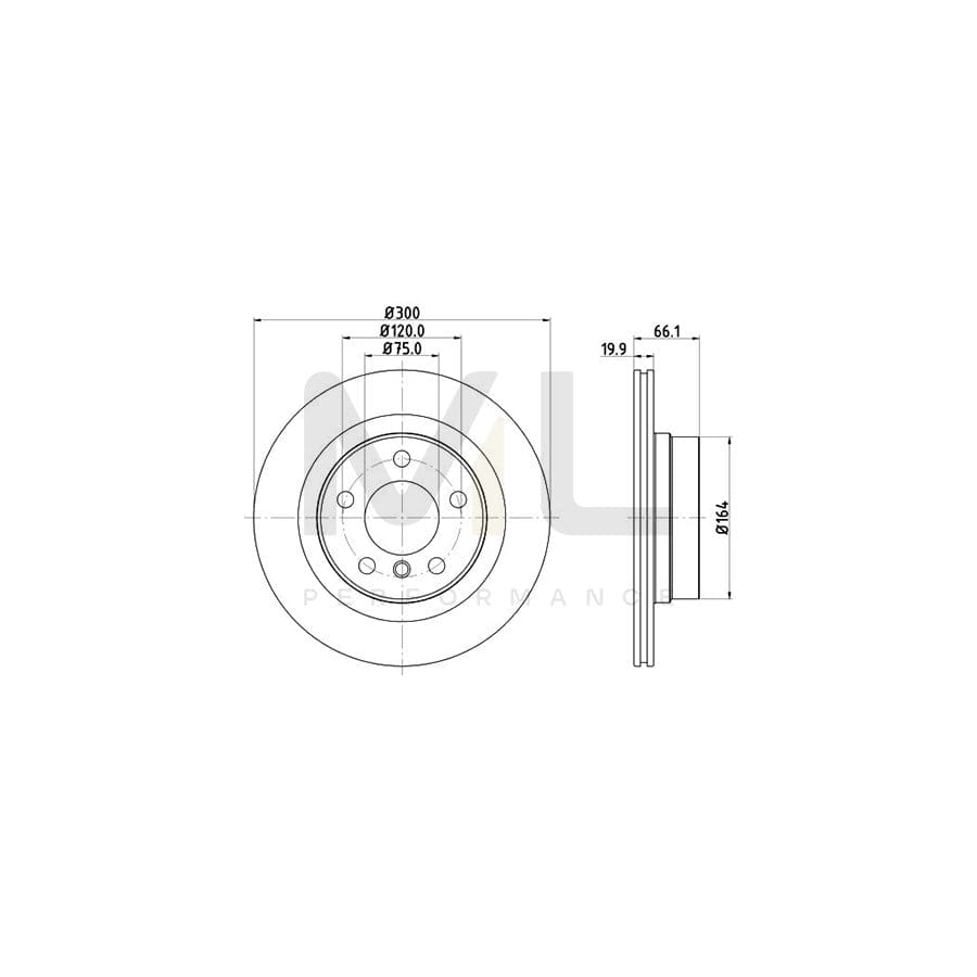 HELLA PRO 8DD 355 120-971 Brake Disc Internally Vented, Coated, without wheel hub, without wheel studs