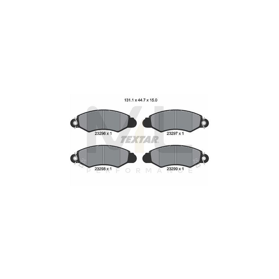 TEXTAR 2329601 Brake pad set with acoustic wear warning | ML Performance Car Parts