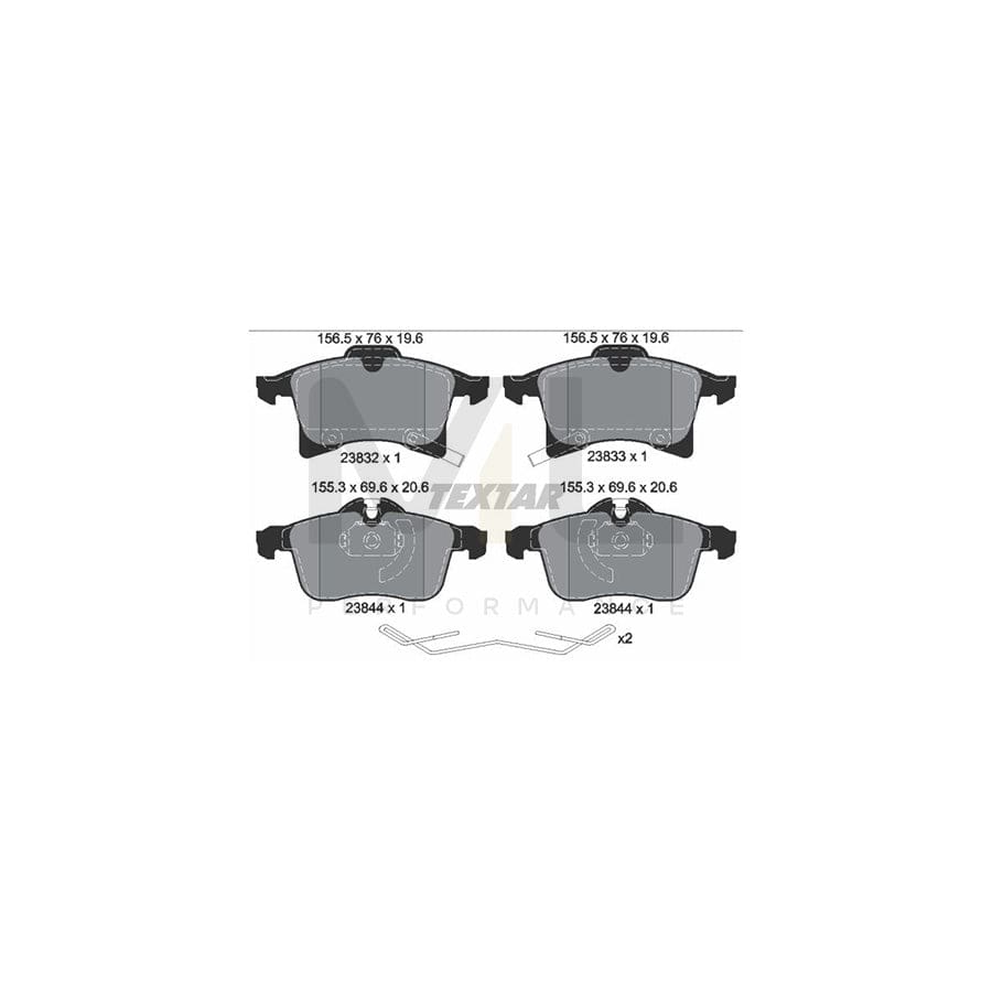 TEXTAR 2383204 Brake pad set with acoustic wear warning | ML Performance Car Parts