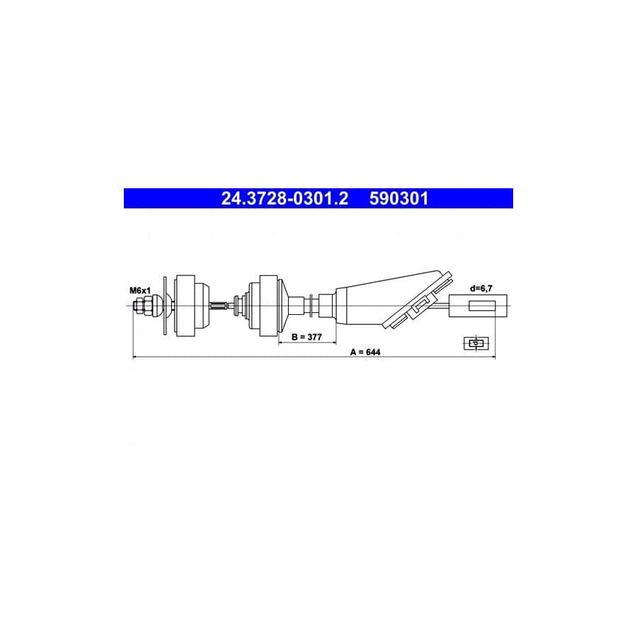ATE 24.3728-0301.2 Clutch Cable for Citroen Ax