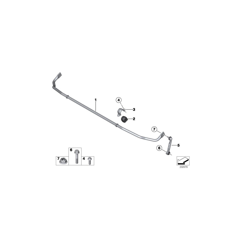 Genuine BMW 33556885927 G01 G02 Stabilizer, Rear S17,9 (Inc. X4 M40dX, X4 M40iX & X3 M40iX) | ML Performance US Car Parts