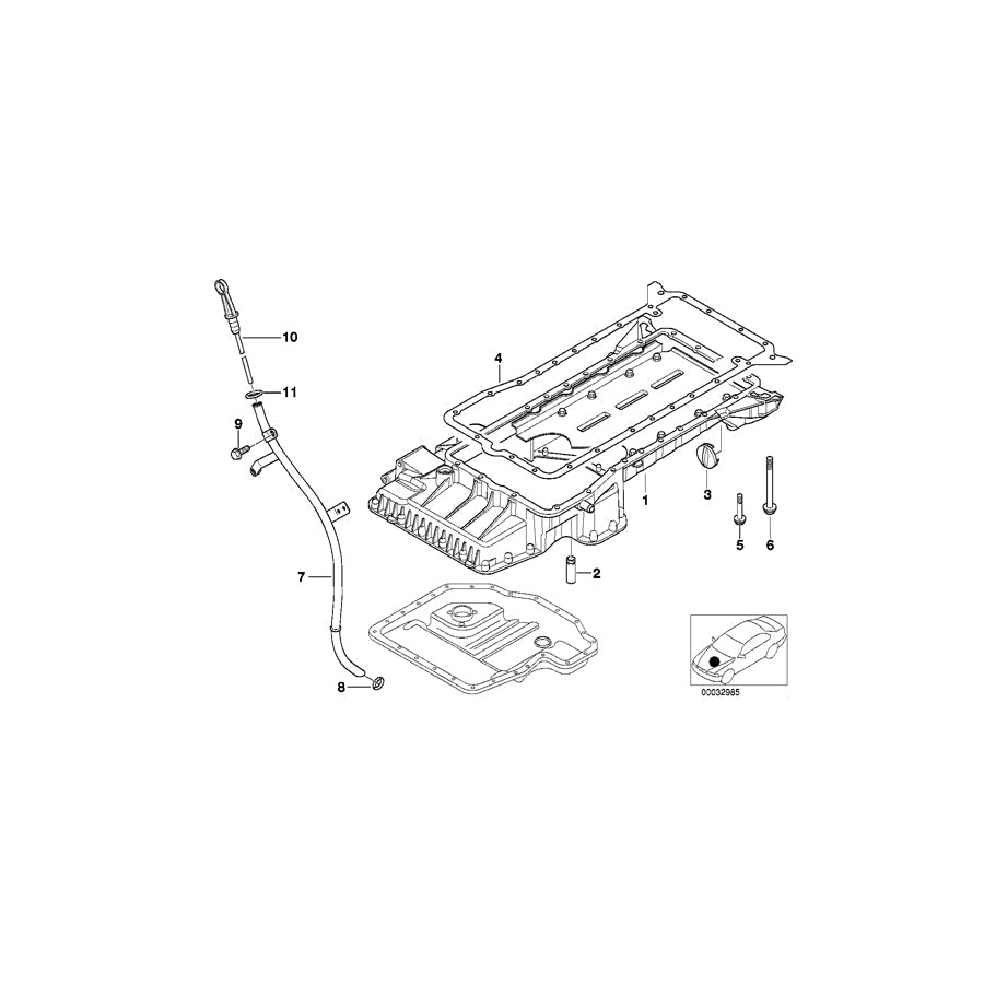 Genuine BMW 11132248254 E38 Oil Pan Upper Part (Inc. 740d) | ML Performance US Car Parts