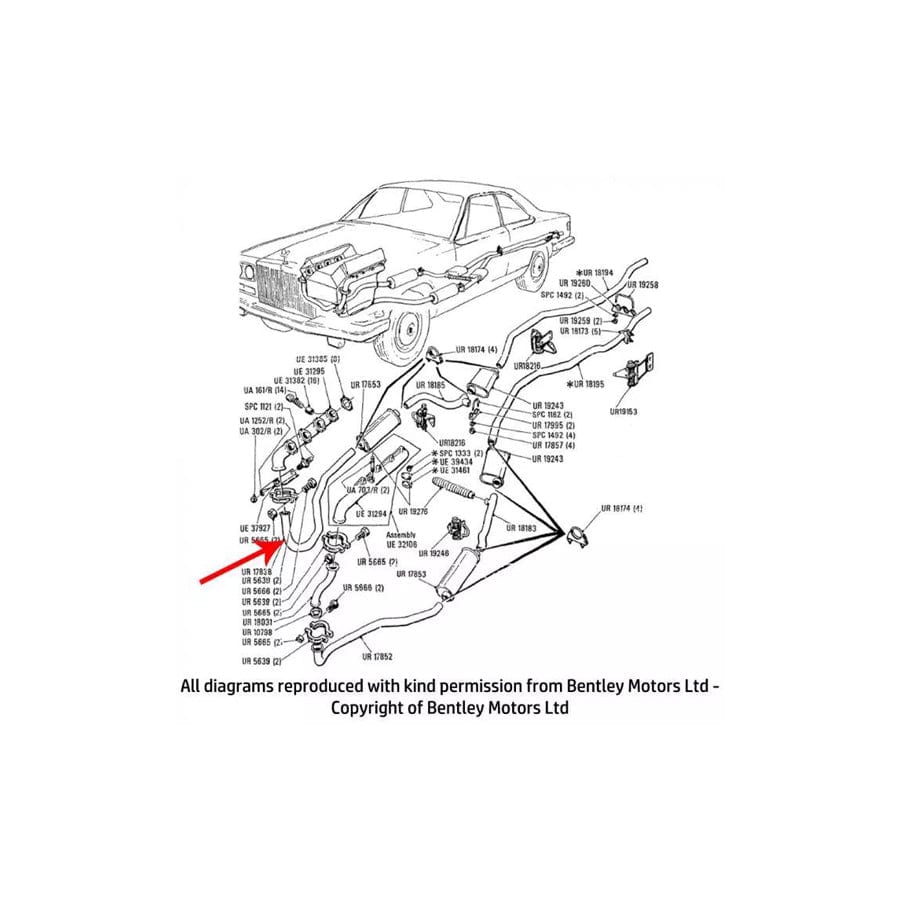 GENUINE Rolls-Royce UR17838 A' BANK EXHAUST DOWNPIPE