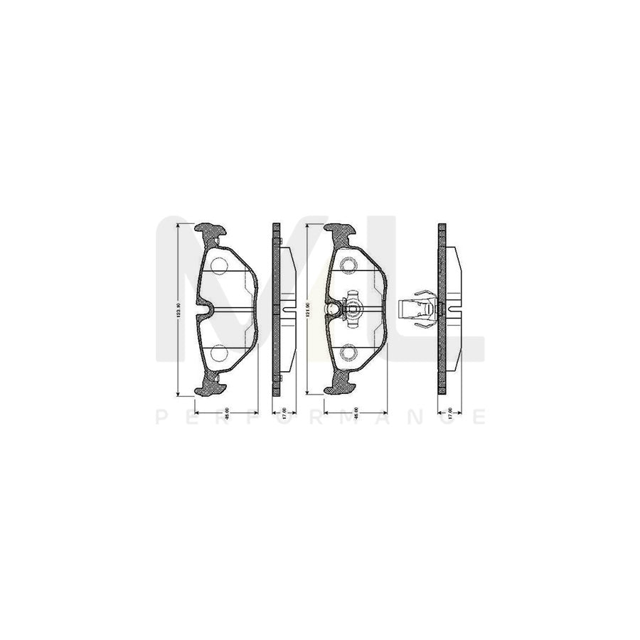Bosch 0986Tb2145 Brake Pad Set For Bmw 5 Series Excl. Wear Warning Contact, With Accessories  | ML Performance Car Parts