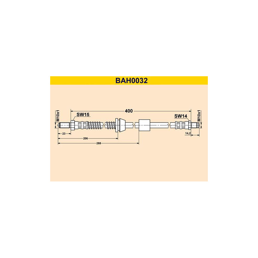 Barum Bah0032 Brake Hose for Ford Fiesta