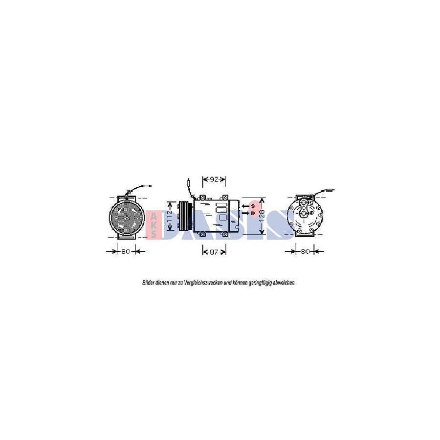 AKS Dasis 853580N Compressor, Air Conditioning for Renault Megane