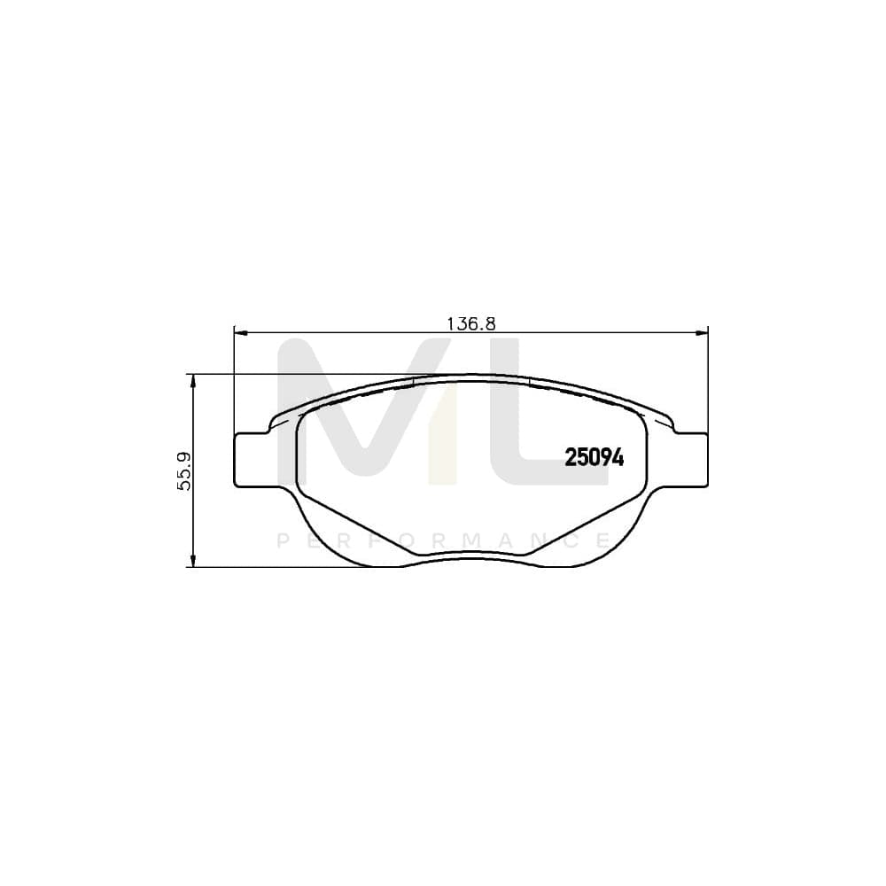 Hella 8DB 355 015-381 Brake Pad Set Not Prepared For Wear Indicator