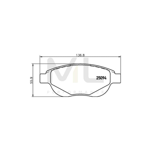 Hella 8DB 355 015-381 Brake Pad Set Not Prepared For Wear Indicator